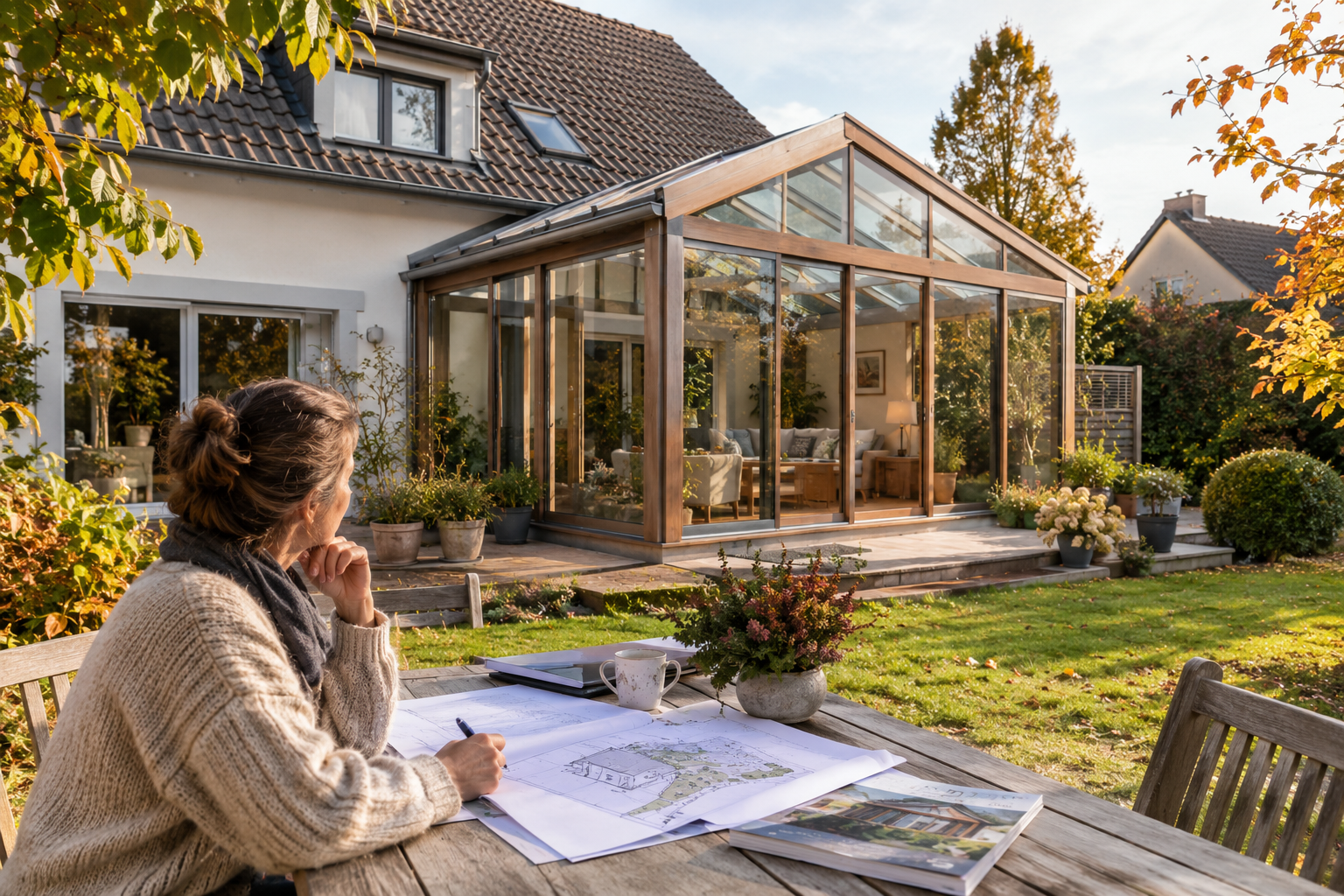 Illustrative Darstellung zum Ratgeberthema Wintergarten und Erbbaurecht: Welche Zustimmung braucht der Anbau?